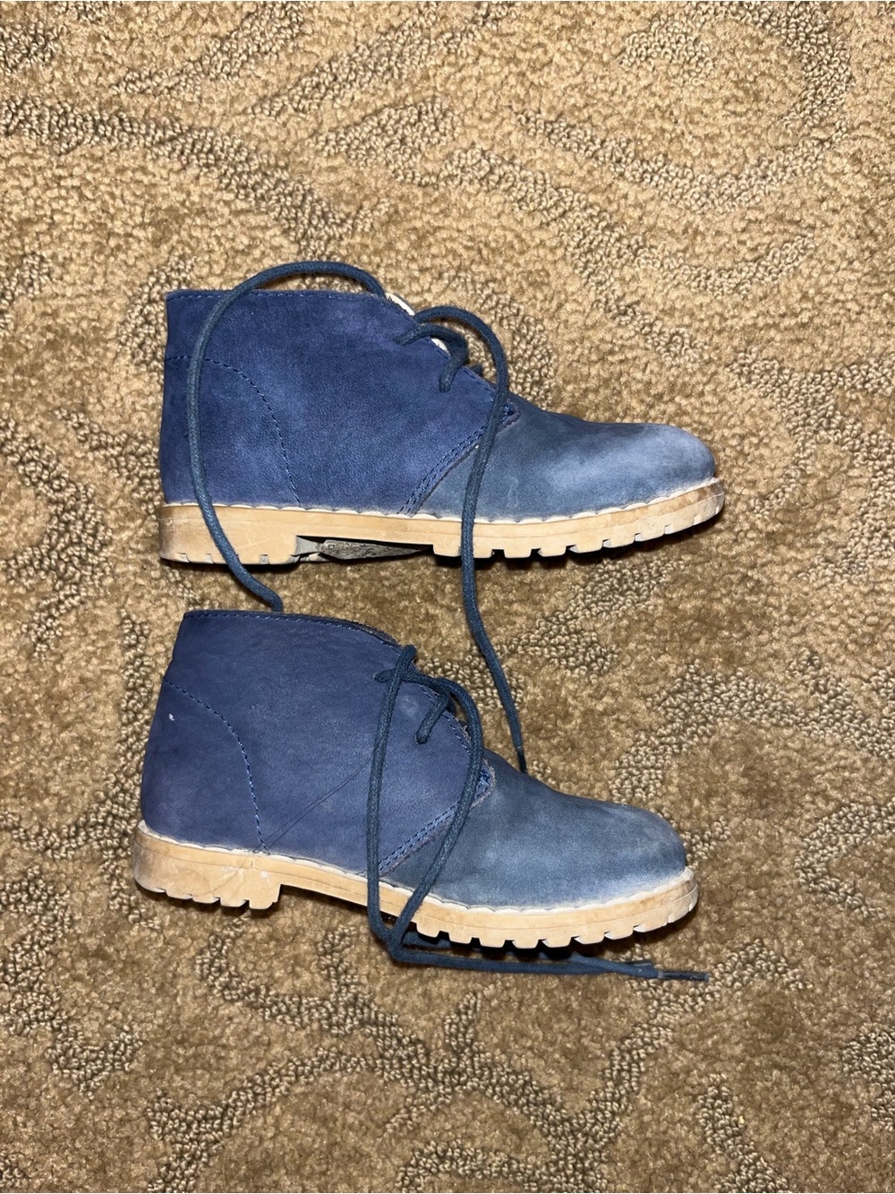 Janie & Jack Navy Suede Lace-Up Ankle Boots Blue Shoes 5T